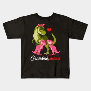 Grandmasaurus T-Shirt T-rex Grandma Saurus Dinosaur Kids T-Shirt